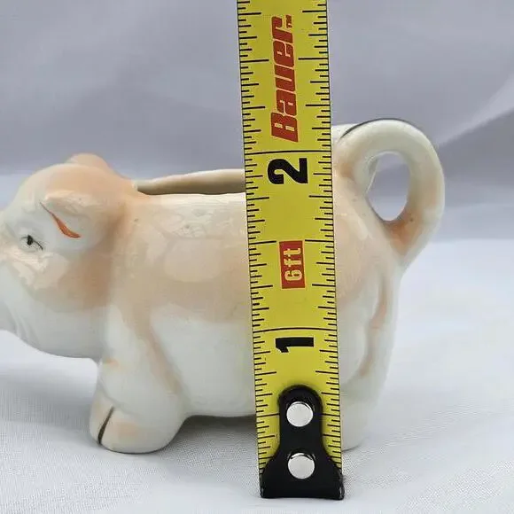Vintage 1950s Mini Pig Creamer Pitcher | Kitsch Ceramic Farm Animal | Japan - Picture 8 of 9